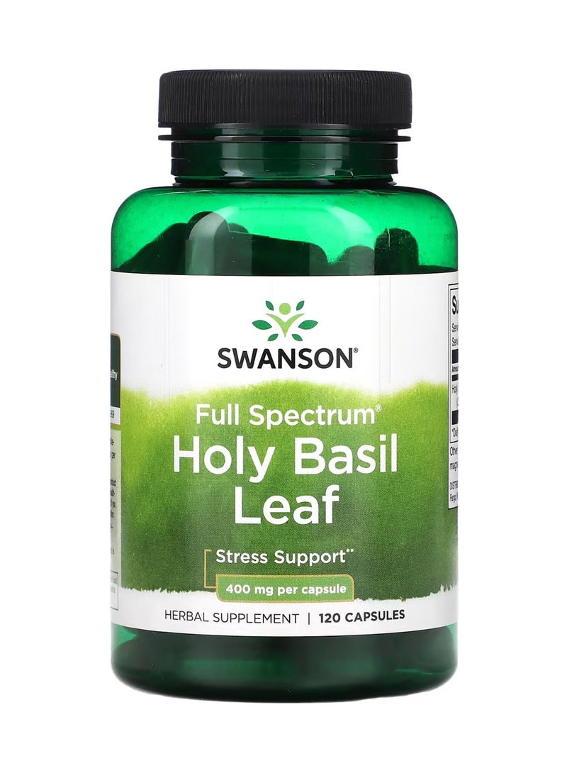 SWANSON Holy Basil Leaf Herbal Supplement Supports a Healthy, Natural Response to Daily Stress - 400 mg, 120 Capsules