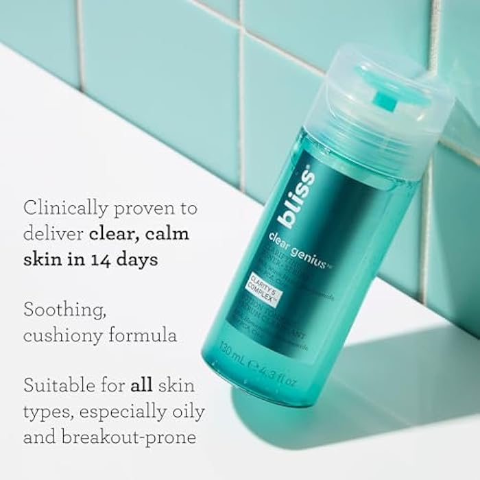 Bliss Clear Genius Clarifying Toner + Serum - 4.3 Fl Oz - Purifies Pores, Tones, Calms & Clears Skin - Salicylic Acid, Niacinamide & Witch Hazel - Clean Paraben Free - Vegan & Cruelty-Free - Image 4