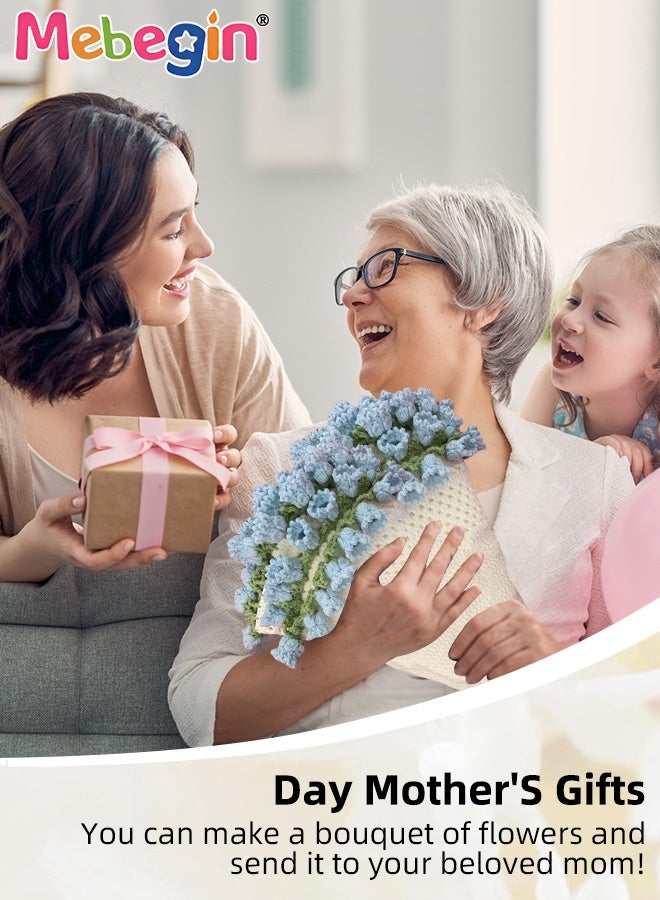 MEBEGIN DIY Flower Bouquet Blanket Making Kit, 2-in-1 Cozy Blanket and Floral Display, Handmade Crochet Flowers Bouquet Throw Blanket, Unique Crochet Kit, Ideal Gift for Mother's Day, Birthday, Wedding or Valentine's Day(Not a Finished Product, Needs to be Hand-Woven) - Image 4