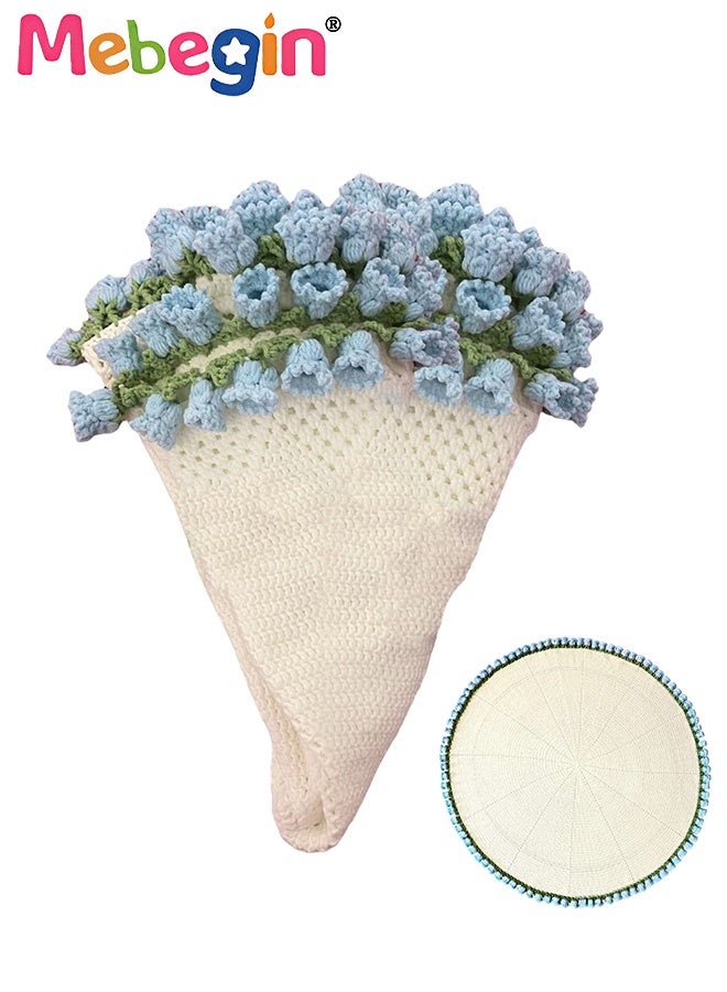 MEBEGIN DIY Flower Bouquet Blanket Making Kit, 2-in-1 Cozy Blanket and Floral Display, Handmade Crochet Flowers Bouquet Throw Blanket, Unique Crochet Kit, Ideal Gift for Mother's Day, Birthday, Wedding or Valentine's Day(Not a Finished Product, Needs to be Hand-Woven) - Image 1