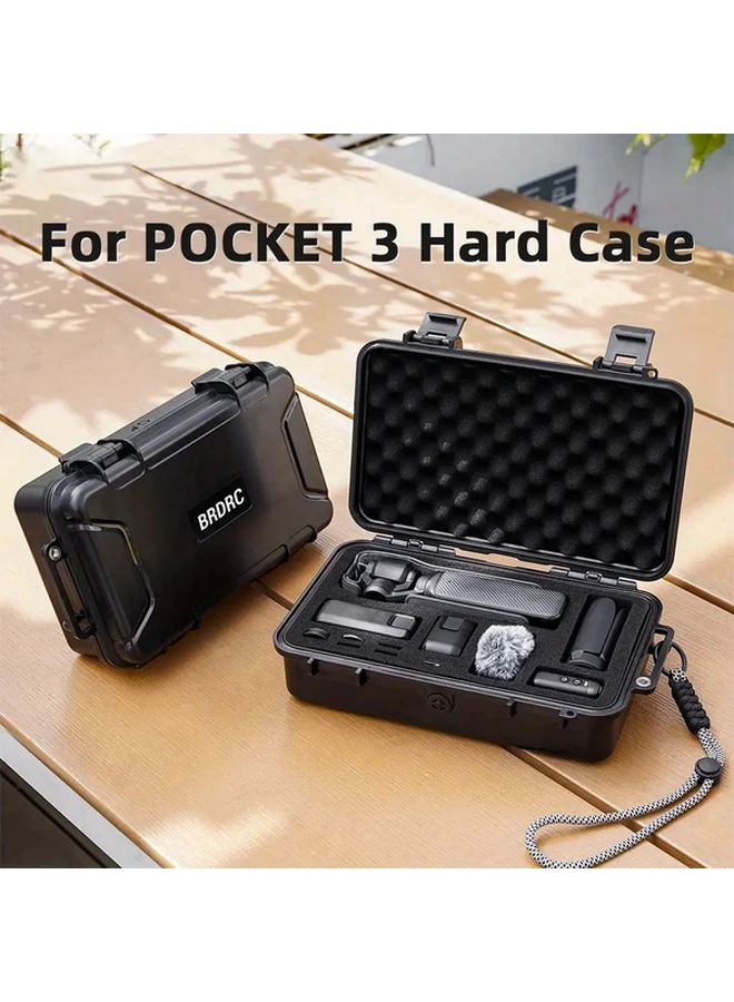 حافظة صلبة واقية سوداء متينة لجهاز DJI Osmo Pocket 3 مع إكسسوارات حزام - Image 4