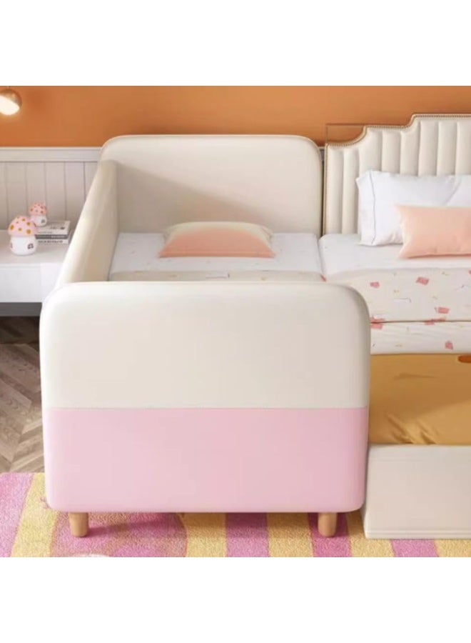 Ripple FURNITURE FLORA homes Children's Twin Bed, Pink and Cream, with Headboard and Footboard, Wooden Legs - Image 4