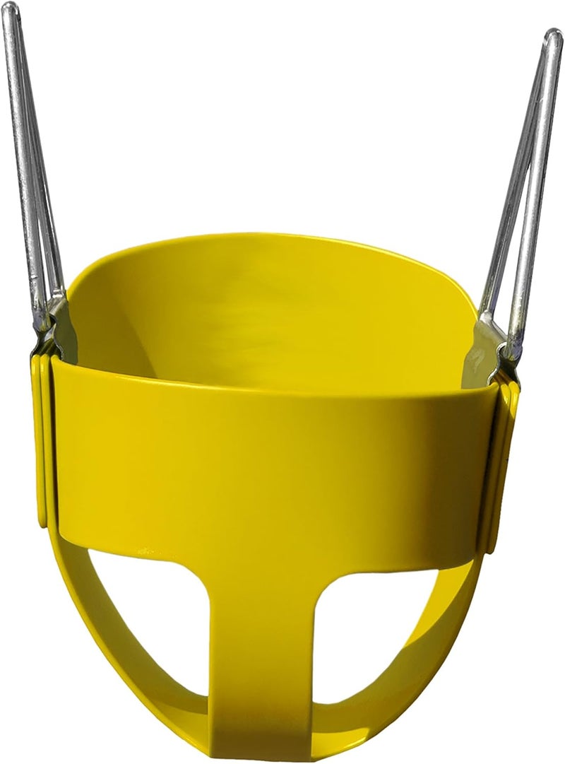 Gorilla Playsets 04-0008-Y/Y Full Bucket Toddler Swing, Yellow Bucket, Yellow 60" Plastic Coated Chains, 50 lb Capacity - Image 3
