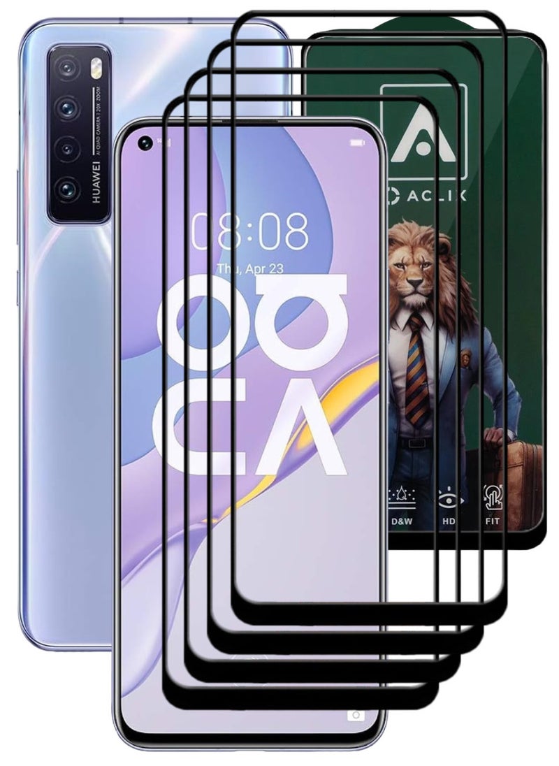 ACLIX 4 Pieces Antistatic ESD Dustproof Premium Quality High Definition Tempered Glass Screen Protector Designed For Huawei nova 7 5G - Image 1