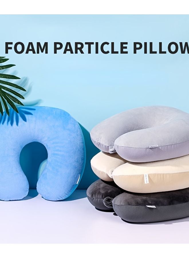 Navy Blue Ergonomic Travel Neck Pillow Soft Supportive Design For Pain Free Sleep On Long Flights - Image 2