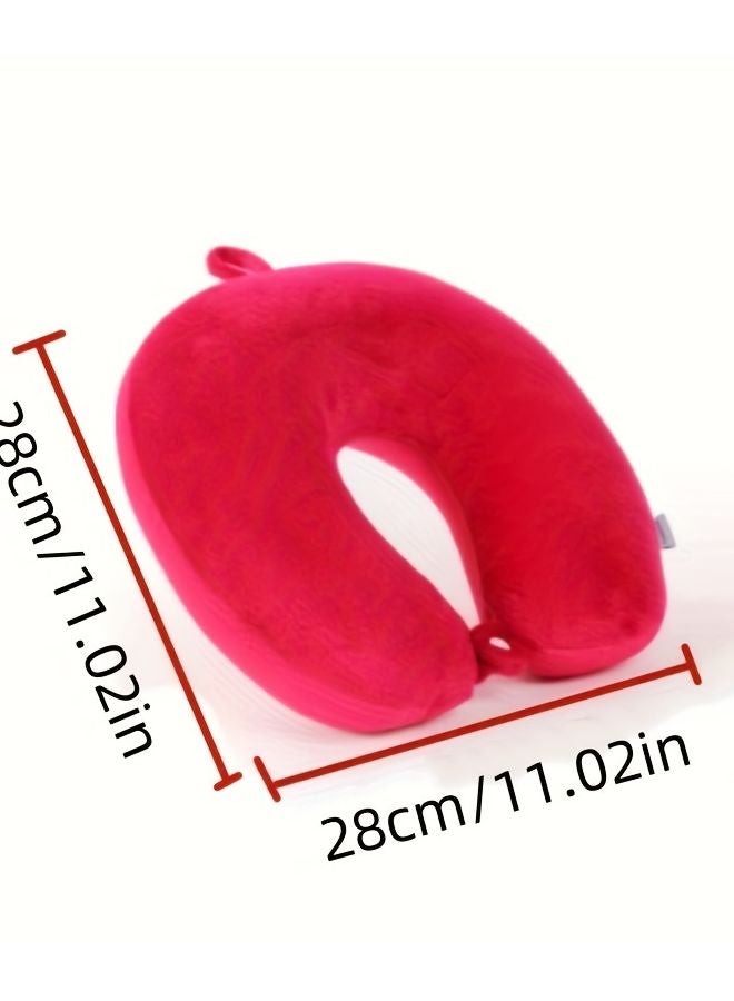 Navy Blue Ergonomic Travel Neck Pillow Soft Supportive Design For Pain Free Sleep On Long Flights - Image 4