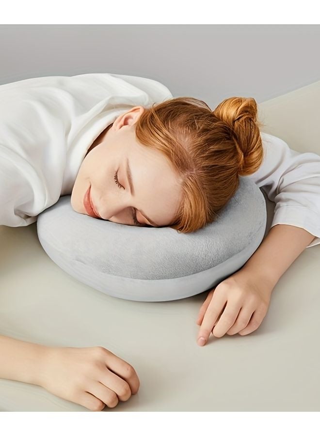 Navy Blue Ergonomic Travel Neck Pillow Soft Supportive Design For Pain Free Sleep On Long Flights - Image 3