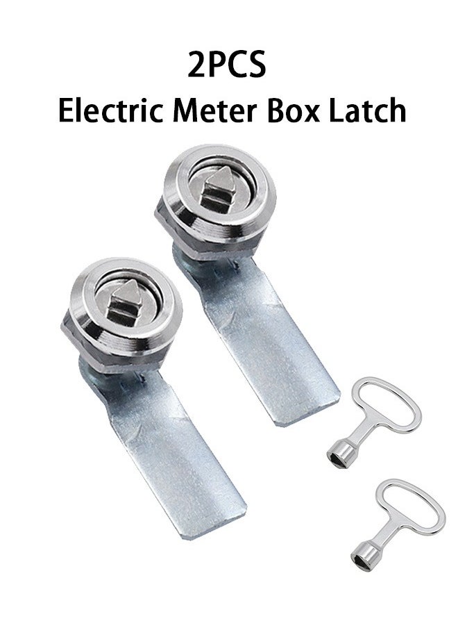 GMORO - 2 Pack Electric Meter Box Latch High Quality Gas Meter Box Lock with Triangle Key Threaded Cam Lock Secure Your Valuables for Mailbox Cabinet and Furniture - Image 1
