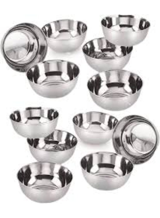 Neelam Stainless Steel 5.5 26G Prem Vati, 200 ml, Silver, Set of 12 - Image 1