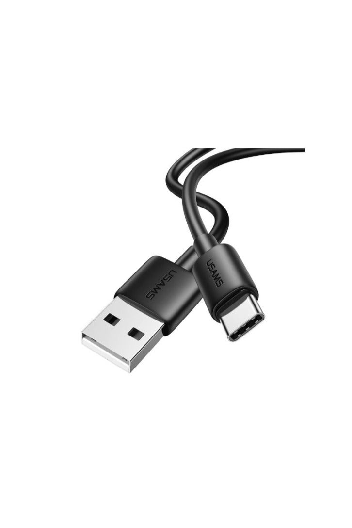 Usams SJ708 USB-A To Type-C Fast Charging Cable 1M - Black - Image 1