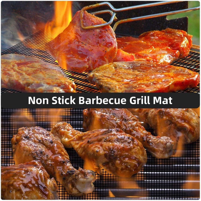 WholeFire BBQ Grill Mesh Mat Set, 6PCS Non-Stick Reusable Grill Mats Baking Accessories for Grilling Meat, Vegetables, Cooking, Baking, Grilling and Baking, 40x33cm - Image 3