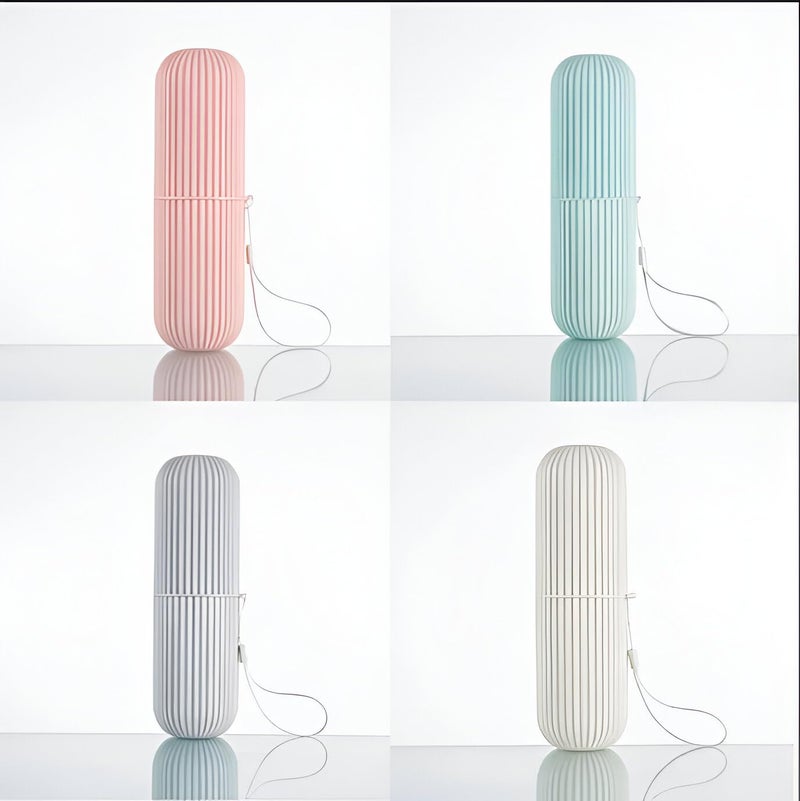 Aseenaa Capsule Shape Plastic Portable Toothpaste Toothbrush Case Holder, Storage Box Container Bathroom Organizer for Travel, Indoor and Outdoor | Pack of 4 | Color : Multicolor - Image 5
