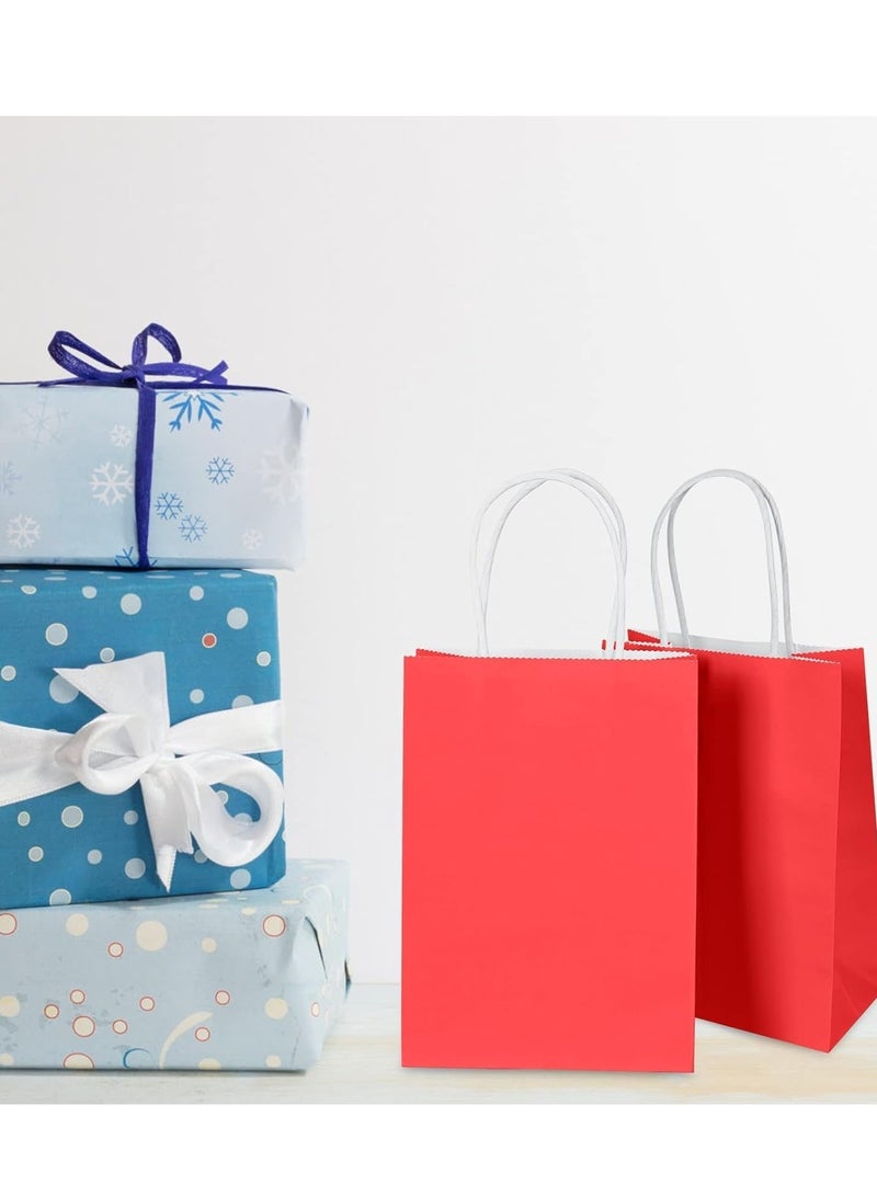 أكياس هدايا ورقية صغيرة 12 قطعة قياس  8.5*15*22 سم تتميز هذه الأكياس بتصميم أنيق وبسيط باللون الأحمر، مما يجعلها مثالية لتقديم الهدايا في المناسبات المختلفة ,  عالي الجودة مما يجعلها قوية ومتينة وقا - Image 2