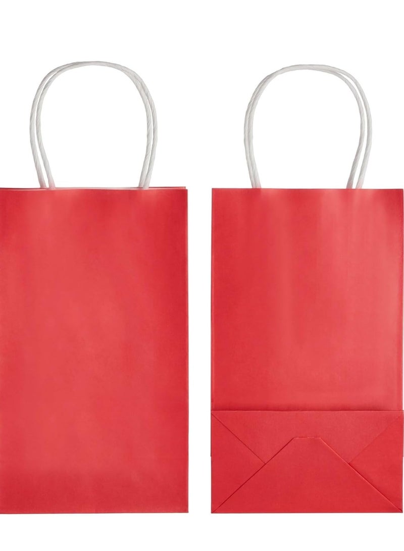 أكياس هدايا ورقية صغيرة 12 قطعة قياس  8.5*15*22 سم تتميز هذه الأكياس بتصميم أنيق وبسيط باللون الأحمر، مما يجعلها مثالية لتقديم الهدايا في المناسبات المختلفة ,  عالي الجودة مما يجعلها قوية ومتينة وقا - Image 3