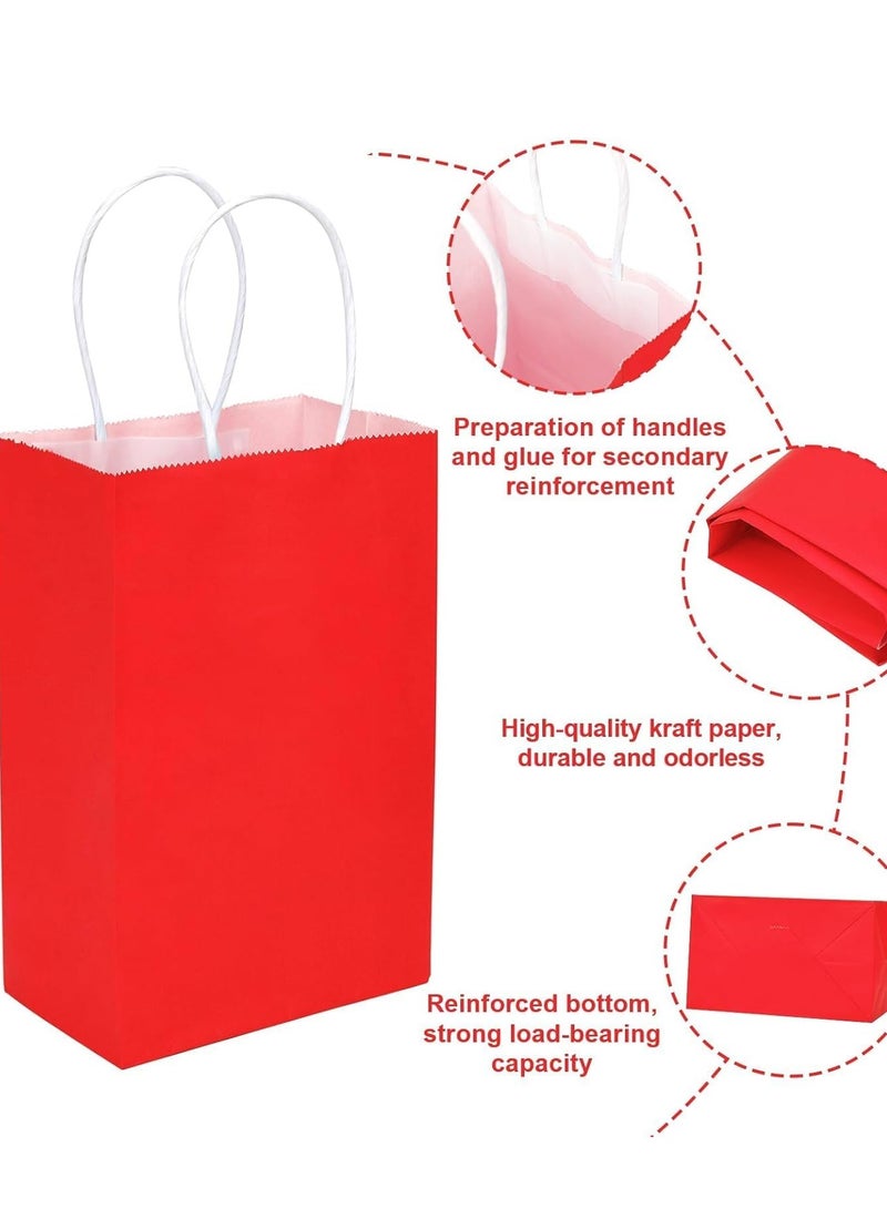 أكياس هدايا ورقية صغيرة 12 قطعة قياس  8.5*15*22 سم تتميز هذه الأكياس بتصميم أنيق وبسيط باللون الأحمر، مما يجعلها مثالية لتقديم الهدايا في المناسبات المختلفة ,  عالي الجودة مما يجعلها قوية ومتينة وقا - Image 4