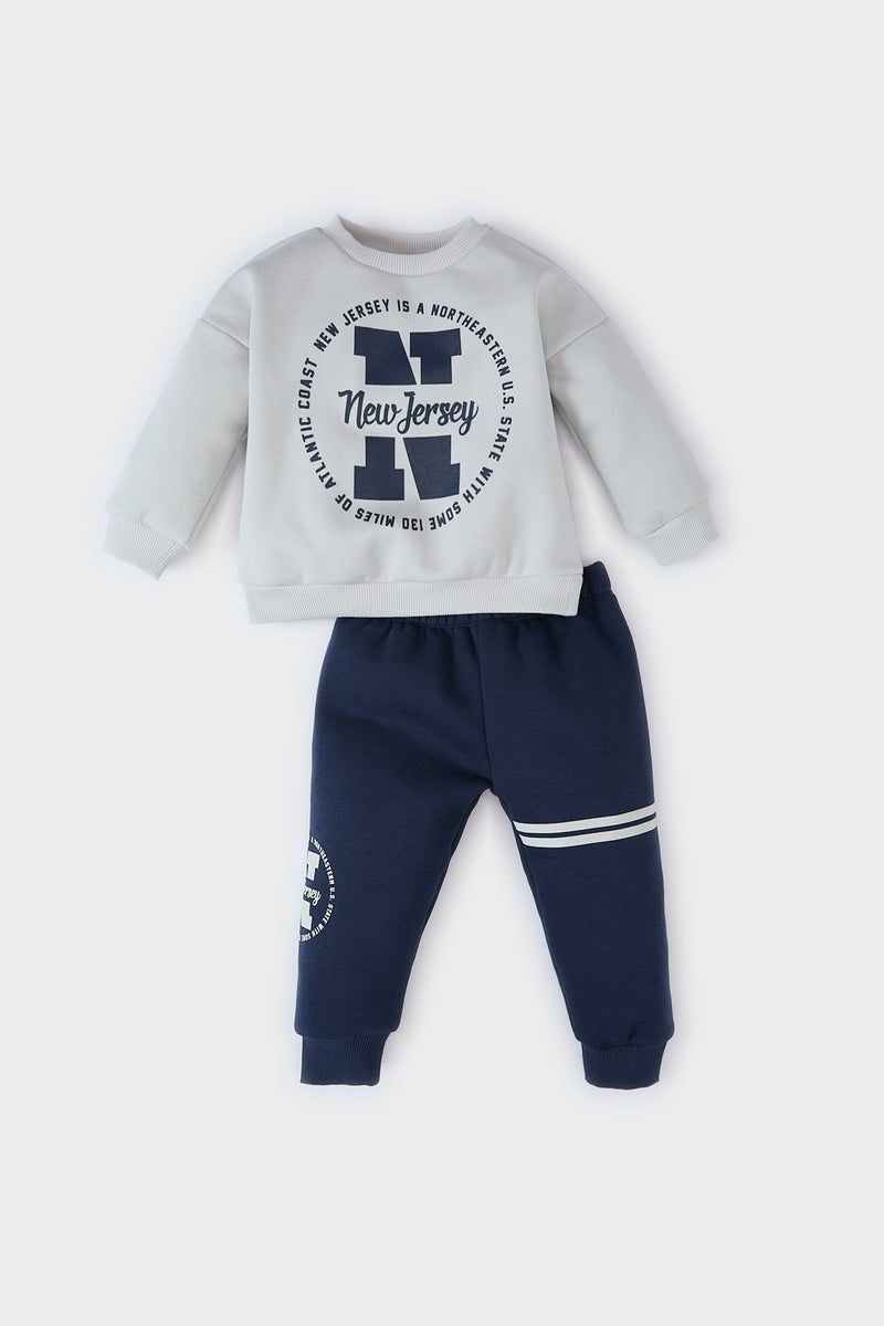 DeFacto Baby Boy Sweatshirt Elastic Waist Sweatpants 2 Piece Set  - Image 1