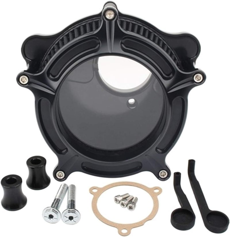 QASULER Black Air Filter Intake Cleaner Kit for Harley - Image 1