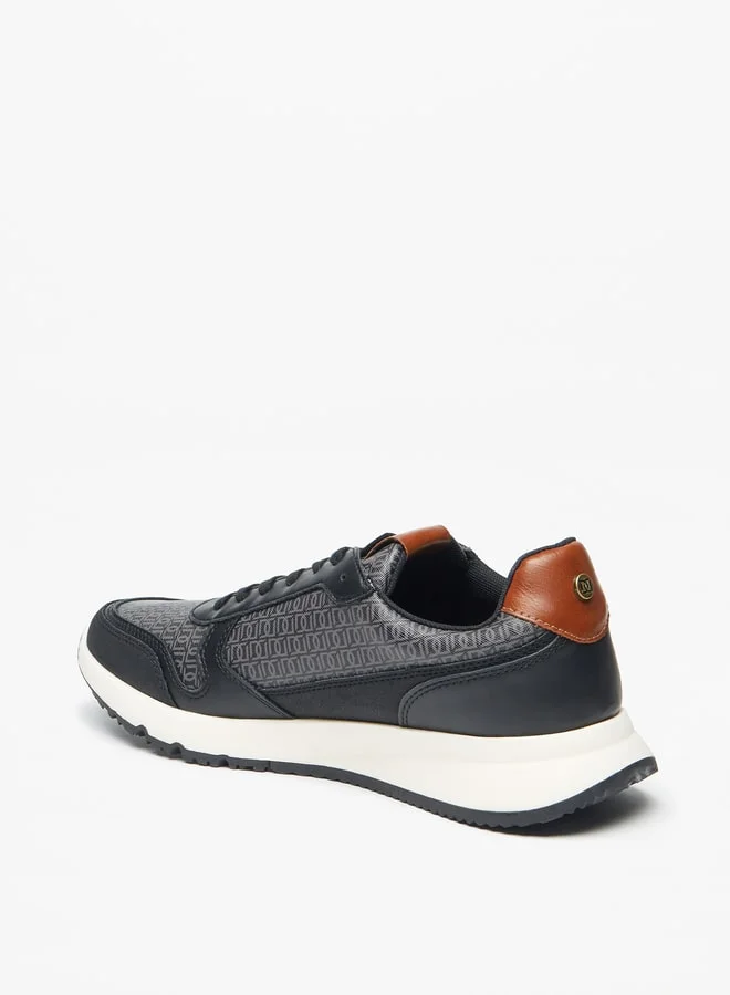 دوتشيني Men's Monogram Print Lace-Up Sneakers