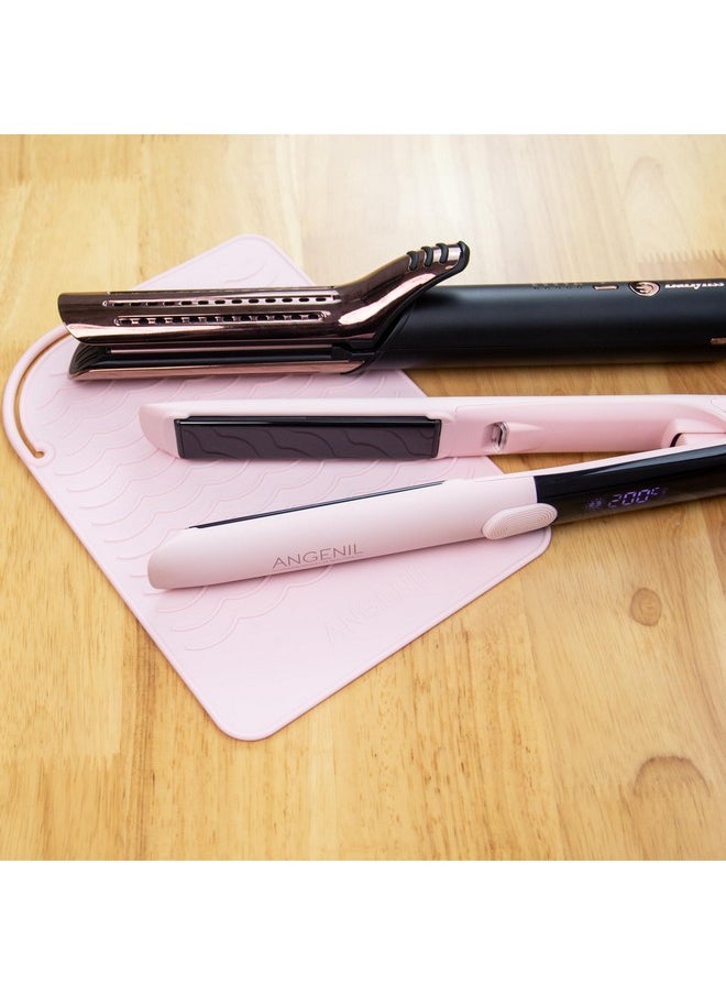 ANGENIL - Flat Iron Heat Resistant Silicone Mat For Curling Iron Hair Tools Travel Case Heat Resistant Hot Tool Mat Hair Straightener Heat Pad Curling Iron Sleeve For Counter Size 9 X 6.5 - Image 1