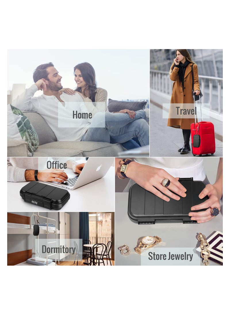 SYOSI SYOSI Portable Security Box with Code, Combination Security Case Lock Box Waterproof, with Removable Wire Rope Security Safe Box for Car, Home, Travel  - Image 3