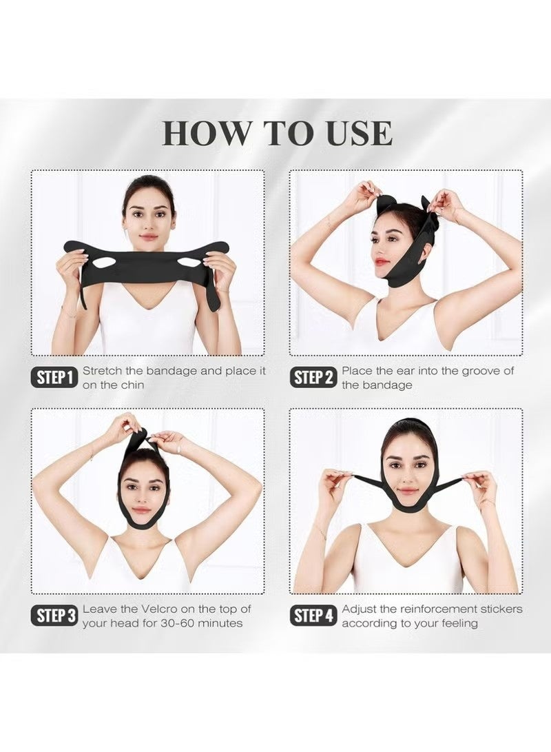 Chin Strap for Sleeping,Adjustable Chin Strap,Jaw Strap,Jawline Shaper,V Line Lifting Mask,Black - Image 4
