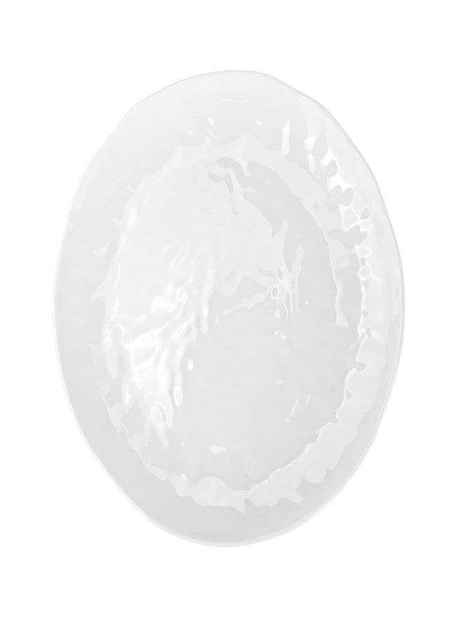 Haimenlite 6-Piece 100% Melamine Dinner/Lunch Plate Set,10inch Round Melamine Salad Plates Picnic Plates for Holiday Home Party,Break-resistant and Lightweight,Hammered Finish,BPA Free (White color) - Image 4