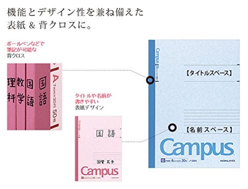 KOKUYO Campus Notebook, B 6mm Ruled, Semi-B5, 30 Sheets, 35 Lines, Blue, Pack of 10, Japan Import (NO-3BNX10) - Image 4
