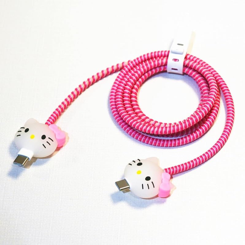 FACTOTECH USB C to USB C Cable Protector for all iPhones, iPads, MacBooks, Samsungs,Vivos,OPPOs,Onepluss,Realmes Mobiles-HELLO KITTY - Image 5