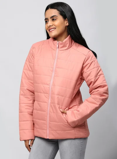 HIGH STAR Women Pink Puffer Jacket
