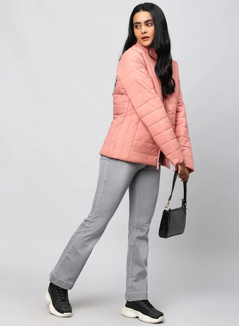 HIGH STAR Women Pink Puffer Jacket