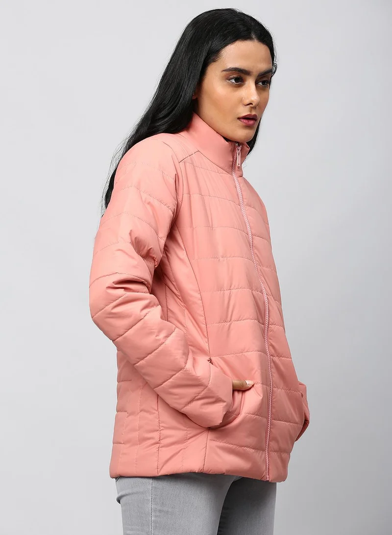 HIGH STAR Women Pink Puffer Jacket