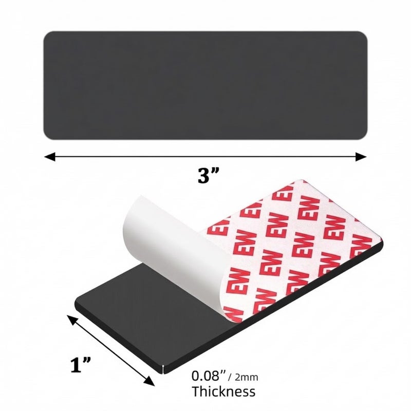 JINGZHAN 1"x3" Magnetic Tape -Magnetic Strips with Strong Adhesive Backing - Flexible Sticky Magnet Tape for DIY, Crafts, Fridge,Photo (12 Pack) - Image 2