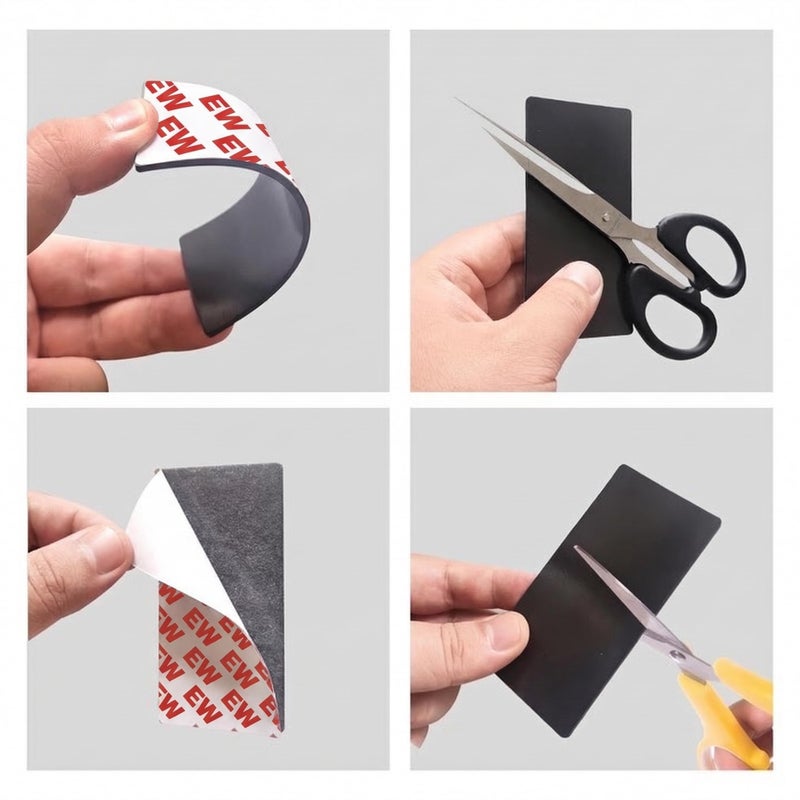 JINGZHAN 1"x3" Magnetic Tape -Magnetic Strips with Strong Adhesive Backing - Flexible Sticky Magnet Tape for DIY, Crafts, Fridge,Photo (12 Pack) - Image 3