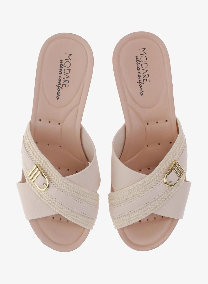 Modare Cream Modare Women’s Flat Summer Footwear – Lightweight Slip-On Comfort with Stylish Casual Design for Women | Best Price UAE