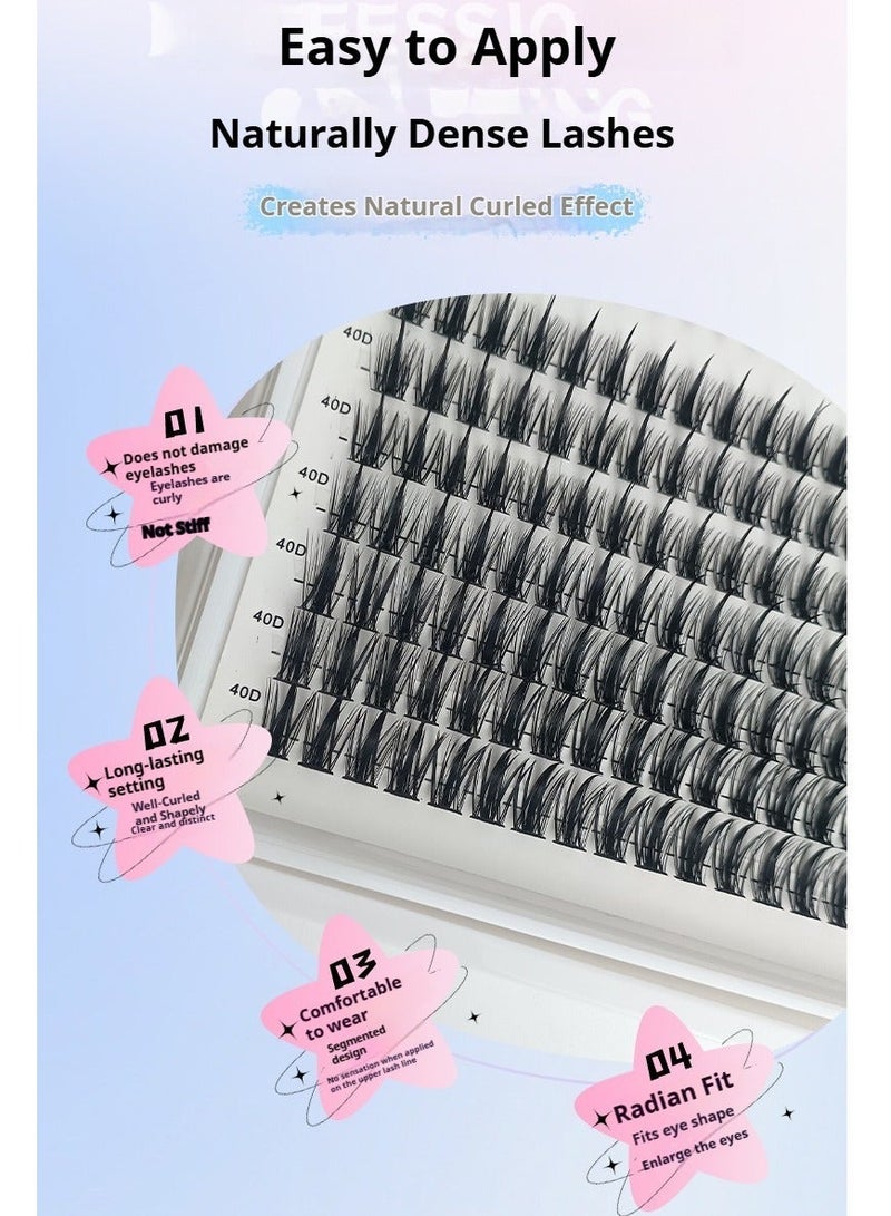 Bond 252pcs False Eyelashes,DIY Individual Eyelash Extension Kit,9-15mm Mixed Individual Lashes Cluster, False Eyelash Clusters With Eyelash Brushes And Curlers Kit,Newbie Applicable, Can Be Used Repeatedly, 30d+40d Kit. - Image 4