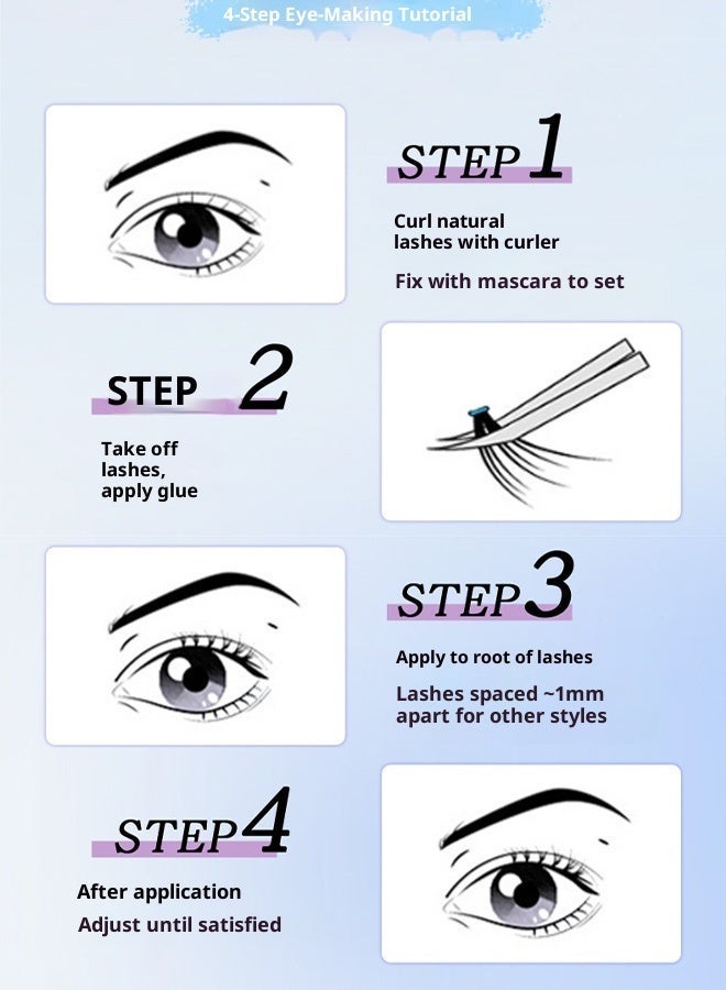 Bond 252pcs False Eyelashes,DIY Individual Eyelash Extension Kit,9-15mm Mixed Individual Lashes Cluster, False Eyelash Clusters With Eyelash Brushes And Curlers Kit,Newbie Applicable, Can Be Used Repeatedly, 30d+40d Kit. - Image 5