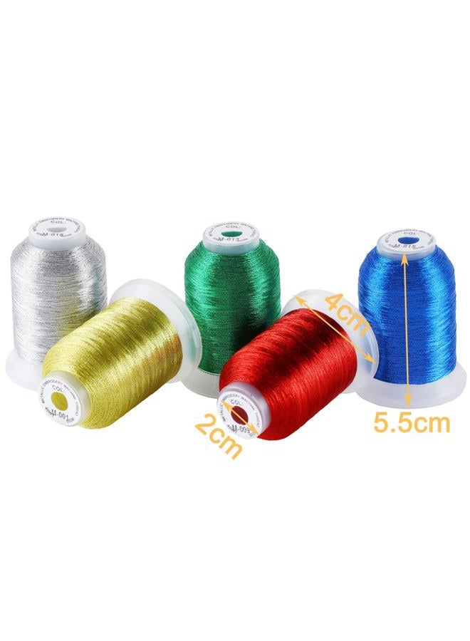 New brothread 20 Assorted Colors Metallic Embroidery Machine Thread Kit 500M (550Y) Each Spool for Computerized Embroidery and Decorative Sewing - Image 4