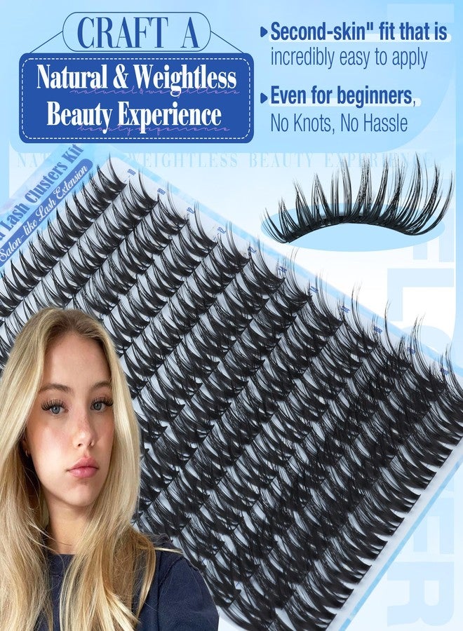 LANFLOWER Flora Lash Clusters Kit Wispy Cluster Eyelash Extensions Natural Lash Extension Kit CD Curl Eyelash Clusters Kit Manga Cluster Lashes Thin Band Individual Lashes by Lanflower - Image 5