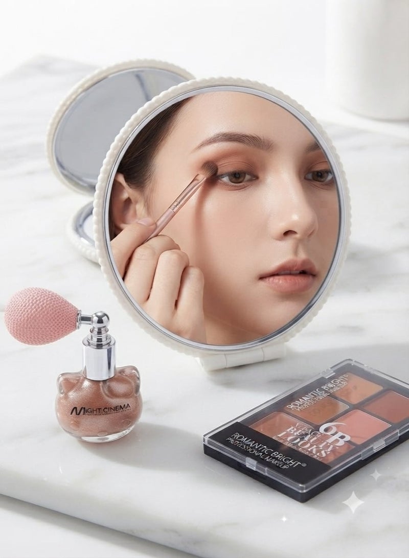 A complete makeup set: blush and contour palette, elegant mirror, and highlighter and glitter spray for a dazzling look. - Image 2