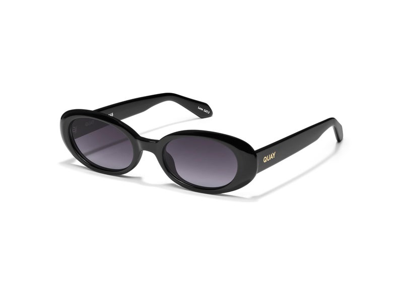 Quay - Womens Sunglasses, Round Lenses with UV Protection (Felt Cute, Black) - Image 2