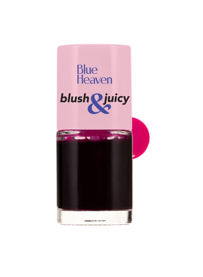 Blue Heaven Glossy Blush & Juicy Lip & Cheek Tint Infused with Pomegranate & Strawberry Extract|Multipurpose 3 in 1 Lip Tint|Long Lasting, Water Proof & Hydrating Liquid Blush, Watermelon Juice, 9ml - Image 1