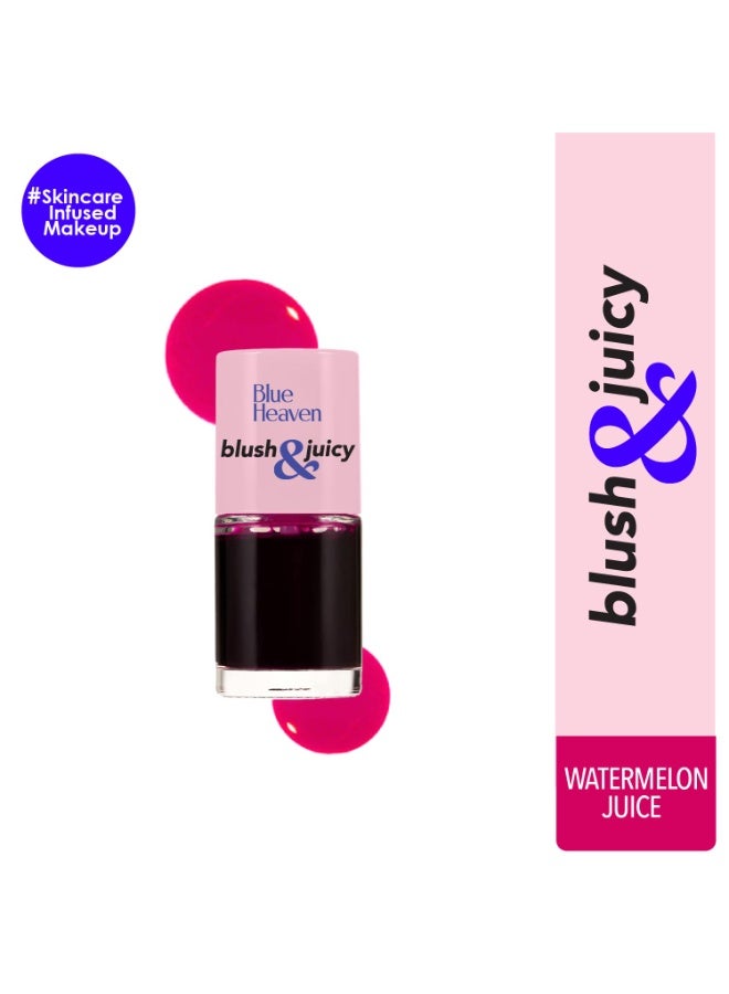 Blue Heaven Glossy Blush & Juicy Lip & Cheek Tint Infused with Pomegranate & Strawberry Extract|Multipurpose 3 in 1 Lip Tint|Long Lasting, Water Proof & Hydrating Liquid Blush, Watermelon Juice, 9ml - Image 3