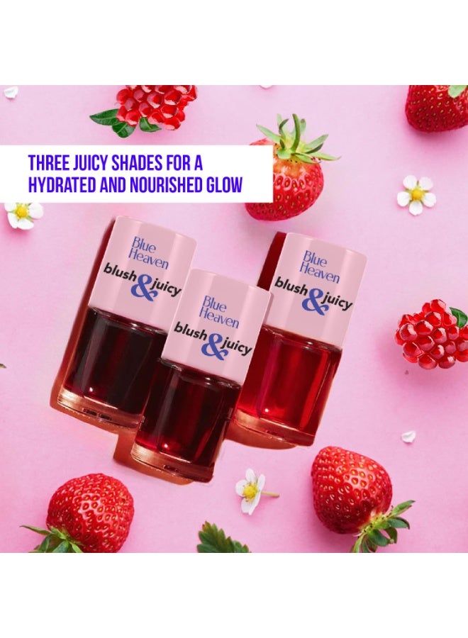 Blue Heaven Glossy Blush & Juicy Lip & Cheek Tint Infused with Pomegranate & Strawberry Extract|Multipurpose 3 in 1 Lip Tint|Long Lasting, Water Proof & Hydrating Liquid Blush, Watermelon Juice, 9ml - Image 5