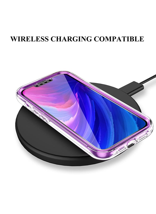 O Ozone - Case for iPhone 14 Pro MaxSlim Full-Body Smooth Gloss Finish Marble Shockproof Bumper Stylish Phone Cases Cover for Men Women-Purple - Image 1