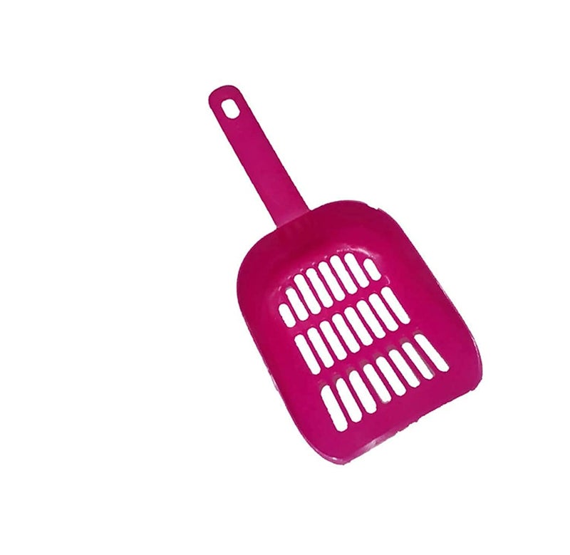 Plastic Cat Litter Scoop Sifter Shovel with Hanging Hole - Magenta Pink
