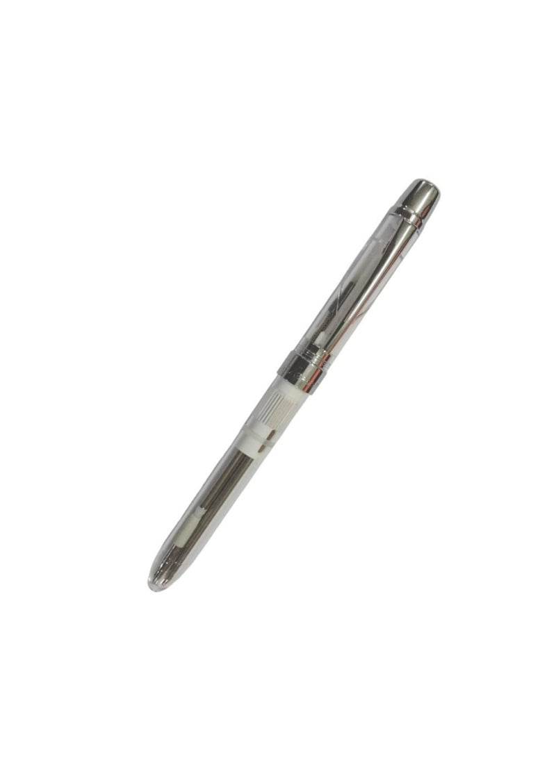 Penac 3-in-1 transparent pen from the Japanese brand Pinak, available in blue and red, with a mechanical pencil and eraser, and a unique cap. - Image 1