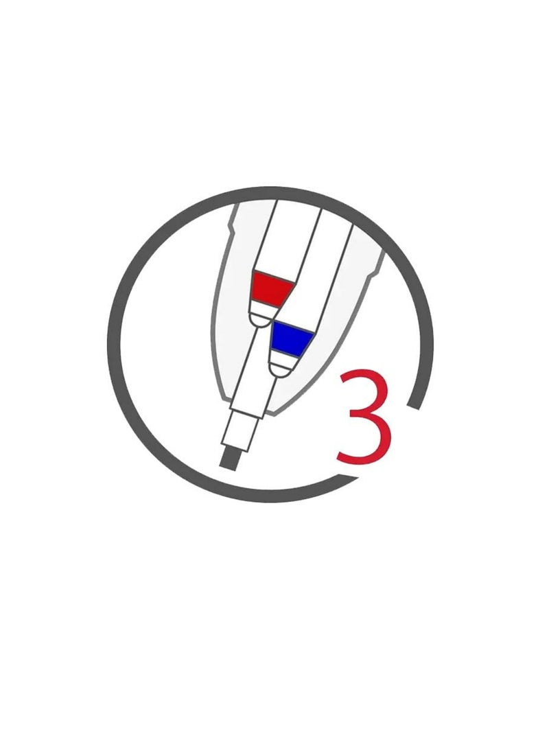 Penac 3-in-1 transparent pen from the Japanese brand Pinak, available in blue and red, with a mechanical pencil and eraser, and a unique cap. - Image 4