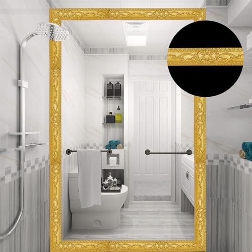 Leenevs Flexible Molding Trim Wall Trim, 16.4 Feet Self Adhesive Peel and Stick Molding Ceiling Molding, Cabinet Border, Mirror Frame Trim Wall Trim for Home Decor Wall Molding & Trim (Gold) - Image 5