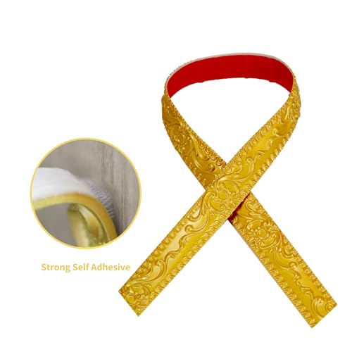Leenevs Flexible Molding Trim Wall Trim, 16.4 Feet Self Adhesive Peel and Stick Molding Ceiling Molding, Cabinet Border, Mirror Frame Trim Wall Trim for Home Decor Wall Molding & Trim (Gold) - Image 4