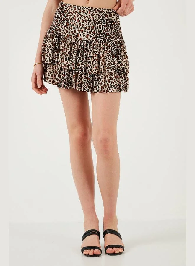 Lela  Lela Leopard Slim Fit Frilled Mini Length Shorts Skirt Women's SHORTS SKIRT 5866293 for Women | Best Price UAE